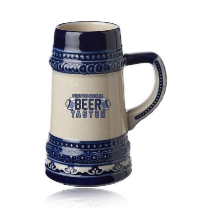 Custom 2 oz. Bremen Mini Ceramic Beer Mug Shooters - Blue 
