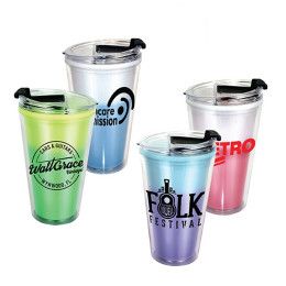 Custom Mood 16 oz. Victory Acrylic Tumbler- Flip Top Lid - All Colors 