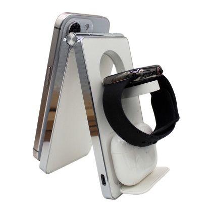 Custom iDock Elevate Multi Wireless Charger - Side View Custom iDock Elevate Multi Wireless Charger - Side View