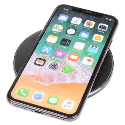 Custom iBevel 10W Wireless Charger - Black Lifestyle View 