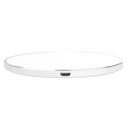 Custom iBevel 10W Wireless Charger - White Side View