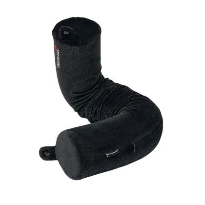 Custom Brookstone Free Form Memory Foam Neck Pillow - Black Open View Custom Brookstone Free Form Memory Foam Neck Pillow - Black Open View