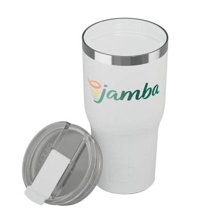 Custom RTIC Essential 30oz Tumbler (Ceramic Lining) - White Open Cap View Custom RTIC Essential 30oz Tumbler (Ceramic Lining) - White Open Cap View