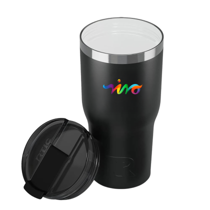 Custom RTIC Essential 30oz Tumbler (Ceramic Lining) - Black Open Cap View Custom RTIC Essential 30oz Tumbler (Ceramic Lining) - Black Open Cap View