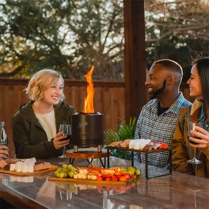 Custom Solo Stove Mesa XL Tabletop Smokeless Fire Pit - Black Lifestyle View Custom Solo Stove Mesa XL Tabletop Smokeless Fire Pit - Black Lifestyle View