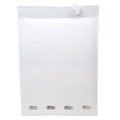 Custom One Color White Paper Bubble Mailer - 9.5" x 14.5' - Back View Custom One Color White Paper Bubble Mailer - 9.5" x 14.5' - Back View