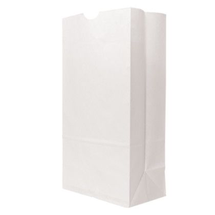 Custom One Color 1-Sided SOS White Paper Bags - 7.125" x 13.9375" x 4.375" - Back View Custom One Color 1-Sided SOS White Paper Bags - 7.125" x 13.9375" x 4.375" - Back View