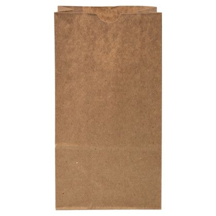 Custom One Color 1-Sided SOS Kraft Paper Bags - 5" x 9.625" x 3.125" - Back View Custom One Color 1-Sided SOS Kraft Paper Bags - 5" x 9.625" x 3.125" - Back View