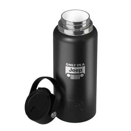Custom RTIC 32 oz Outback Bottle (Ceramic Lining) - Black Open Cap View Custom RTIC 32 oz Outback Bottle (Ceramic Lining) - Black Open Cap View