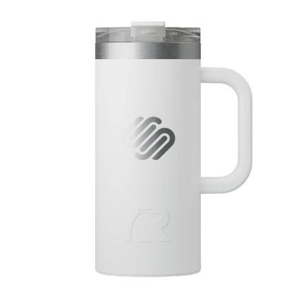 Custom RTIC Road Trip 16 oz Travel Mug (Ceramic Lining) - White Custom RTIC Road Trip 16 oz Travel Mug (Ceramic Lining) - White