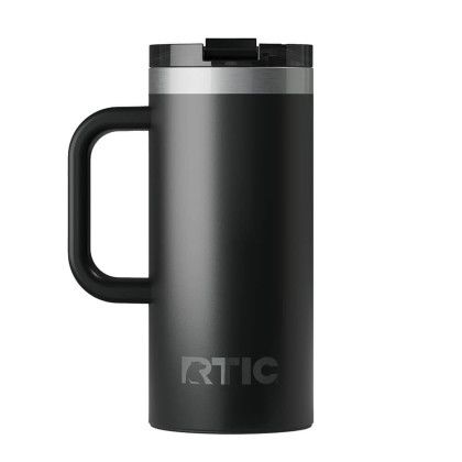 Custom RTIC Road Trip 16 oz Travel Mug (Ceramic Lining) - Black Back View Custom RTIC Road Trip 16 oz Travel Mug (Ceramic Lining) - Black Back View