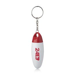 Custom Dallas Plastic Pill Bottle Keychains - Red 