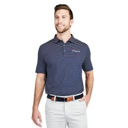 Custom Tasc Men's Cloud Polo Brookline Stripe - Classic Navy Custom Tasc Men's Cloud Polo Brookline Stripe - Classic Navy