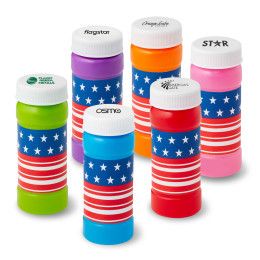 Custom 2 oz. Patriotic Bubbles Imprinted On Cap - All Colors 