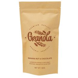 Custom One Color Stand Up Kraft Barrier Pouch - 6" x 11" x 3"