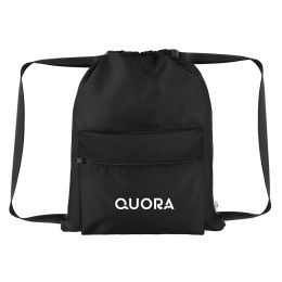 Custom Anywhere RPET Drawstring Bag - Black 