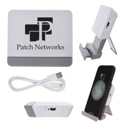 Custom Compact Wireless Charging Pad & Stand - White