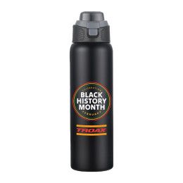 Custom 28 oz Stainless Steel 2 In 1 Spout And Straw Water Bottle- Black History