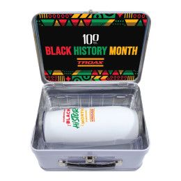 Custom Retro Lunch Box Kit with 14 oz. Stainless Steel Champagne Flute w/Rubberized Finish - Black History Custom Retro Lunch Box Kit with 14 oz. Stainless Steel Champagne Flute w/Rubberized Finish - Black History