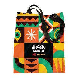 Custom Sublimated Tote Bag - 13.5" W x 15.5" H - Black History