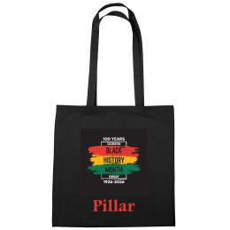 Full Color 4 oz Black History Month Cotton Tote - Black Full Color 4 oz Black History Month Cotton Tote - Black