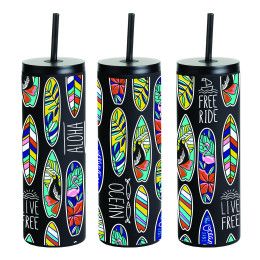Custom 20 oz Slim Rubberized Tumbler With Spill Reduction Straw - Black Custom 20 oz Slim Rubberized Tumbler With Spill Reduction Straw - Black