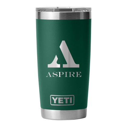 Custom YETI Rambler 20 oz. Tumbler MagSlider Lid - Green back