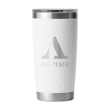 Custom YETI Rambler 20 oz. Tumbler MagSlider Lid - White front