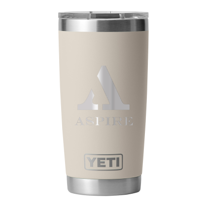 Custom YETI Rambler 20 oz. Tumbler MagSlider Lid - Cape Taupe back