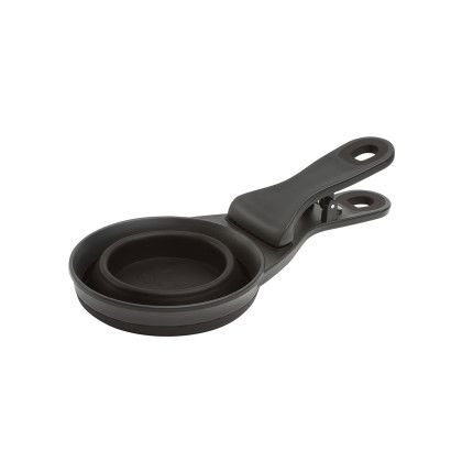 Custom Collapsible Pet Food Scoop & Clip - Black Close View 