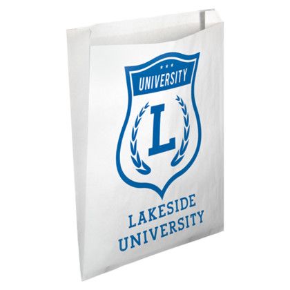 Cuistom One Color 1-Sided Merchant Paper Bag with Gusset - 5" x 10" x 2"