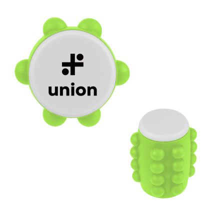 Custom RABS Push Pop Spinning Fidget Toy - White With Lime Green 