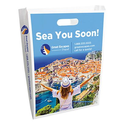 Custom Digital Full Color 2-Sided Merchant Paper Bag - 12" x 15" x 2.5"  - Design 1