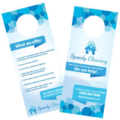 Custom Full Color 2-sided Door Hanger - 3.5" x 8.5" - Front View 