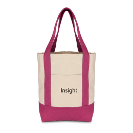 Custom Mini TJ Canvas Tote Bag - Pink Front View Custom Mini TJ Canvas Tote Bag - Pink Front View