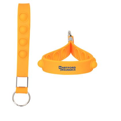Custom Push Pop Stress Reliever Keychain - Orange 