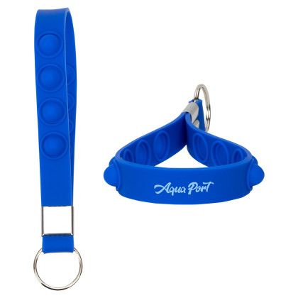 Custom Push Pop Stress Reliever Keychain - Royal Blue 
