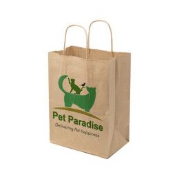 Custom Full Color Kraft Paper Bag Shoppers - 8" x 10" x 5" 
