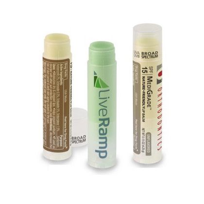 Custom Clear Stick MediGrade Lip Balm, Petroleum-Free, SPF 15