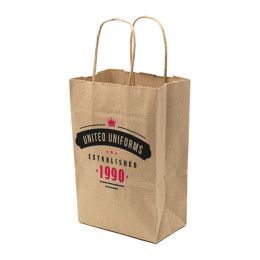 Custom Full Color 1-Sided Kraft Paper Bag Shoppers - 5.5" x 8.375" x 3.25" 