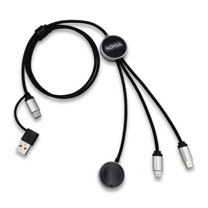 Custom 3-in-1 Light-up Charging Cable w Watch Charging
