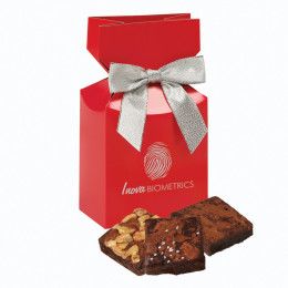 Custom Gourmet Brownies in Red Gift Box