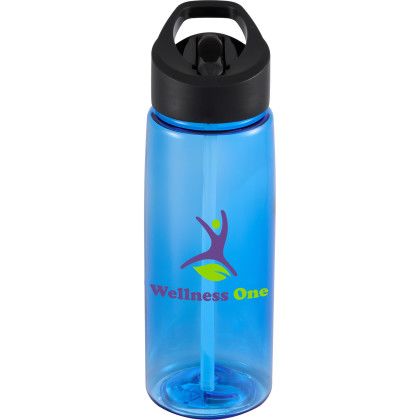 Custom Flair 26 oz Tritan Bottle with Flip Straw Lid - Full Color - Blue 