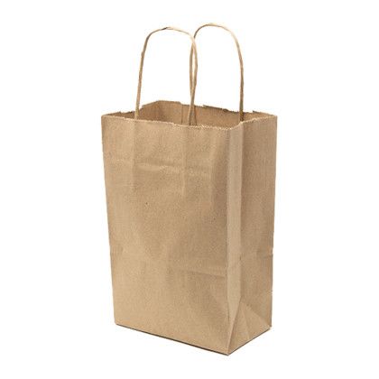 Custom Full Color 1-Sided Kraft Paper Bag Shoppers - 5.5" x 8.375" x 3.25" - Side View Custom Full Color 1-Sided Kraft Paper Bag Shoppers - 5.5" x 8.375" x 3.25" - Side View