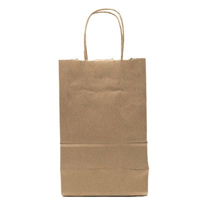 Custom Full Color 1-Sided Kraft Paper Bag Shoppers - 5.5" x 8.375" x 3.25" - Back View Custom Full Color 1-Sided Kraft Paper Bag Shoppers - 5.5" x 8.375" x 3.25" - Back View
