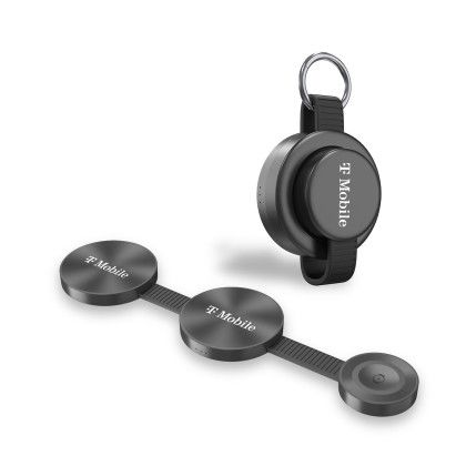 Custom Compact Bi-Fold MagSafe Travel Charging Station - Black Front View 