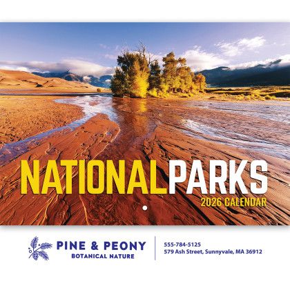 Custom Scenic Assortment Stapled Wall Calendar - National Parks 2026 Custom Scenic Assortment Stapled Wall Calendar - Beaches 2026 - Style 5