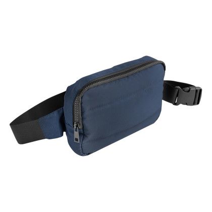 Custom Puffer Belt Bag - Navy Side View 
