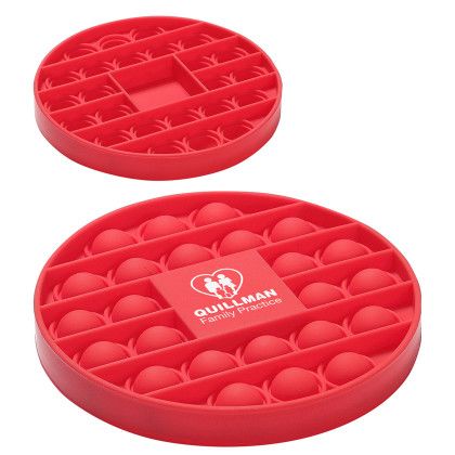 Custom Push Pop Round Bubble Game - Red Custom Push Pop Round Bubble Game - Red