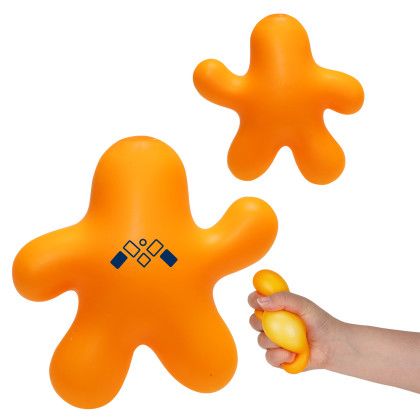 Custom Gel Man Stress Reliever - Orange 